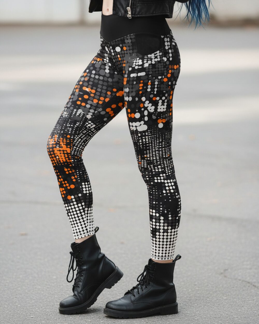 Polka Dotted Orange Leggings - Modern Style